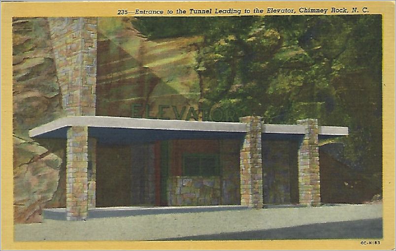 Entrance to the Tunnel Leading to the Elevator, Chimney Rock NC x19-hnm311a01-f