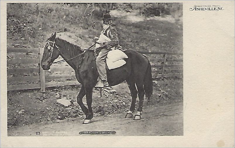 Greetings from Asheville NC, PSE Going Home (man on horse) x19-htr023a01-f