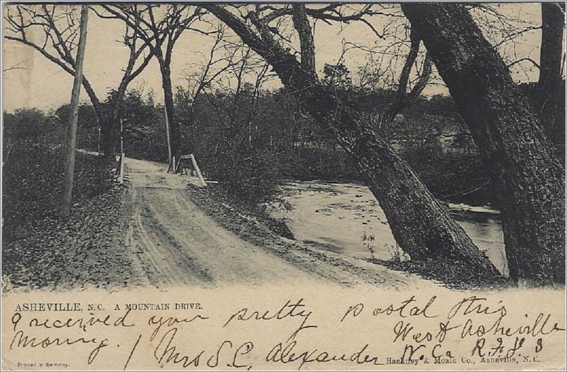 Asheville NC, A Mountain Drive (undivided back) (Lover's Bridge?) x19-rts1083b01-f