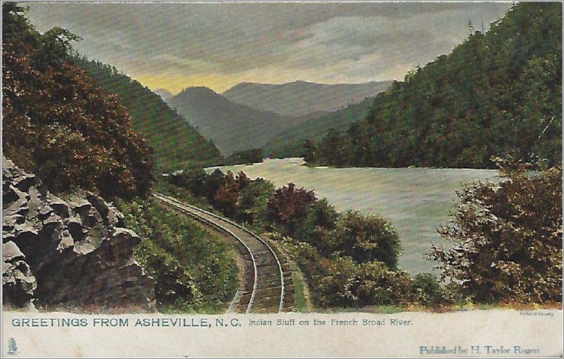Greetings from Asheville NC, Indian Bluff on the French Broad River x19-rts2077c01-f