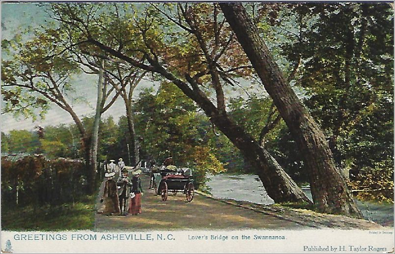 Greetings from Asheville NC, Lover's Bridge on the Swannanoa (undivided back) x19-rts2077g01-f