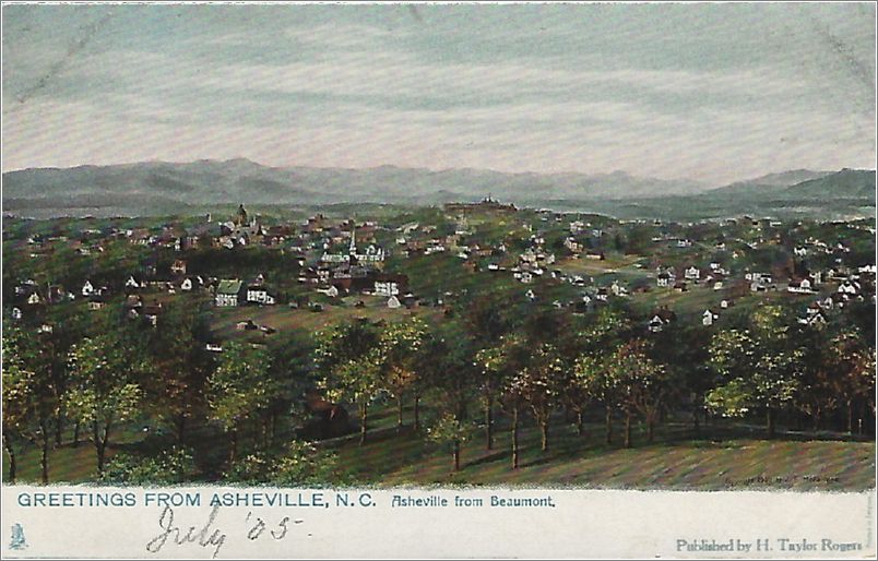 Greetings from Asheville NC, Asheville from Beaumont (undivided back) x19-rts2077h01-f