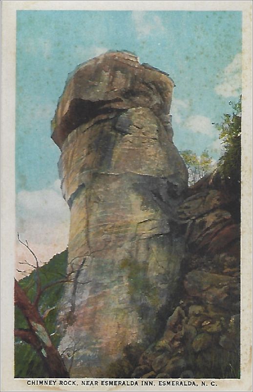 Chimney Rock, near Esmeralda Inn, Esmeralda NC (card has no SPC 