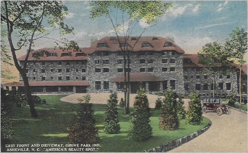 East Front and Driveway, Grove Park Inn, Asheville NC, 