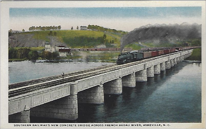 Southern Railway's New Concrete Bridge across French Broad River, Asheville NC x19-spc0b443a01-f