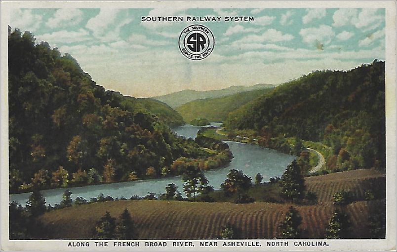 Southern Railway System, Serves the South, Along the French Broad River, near Asheville, North Carolina x19-srs58731a01-f