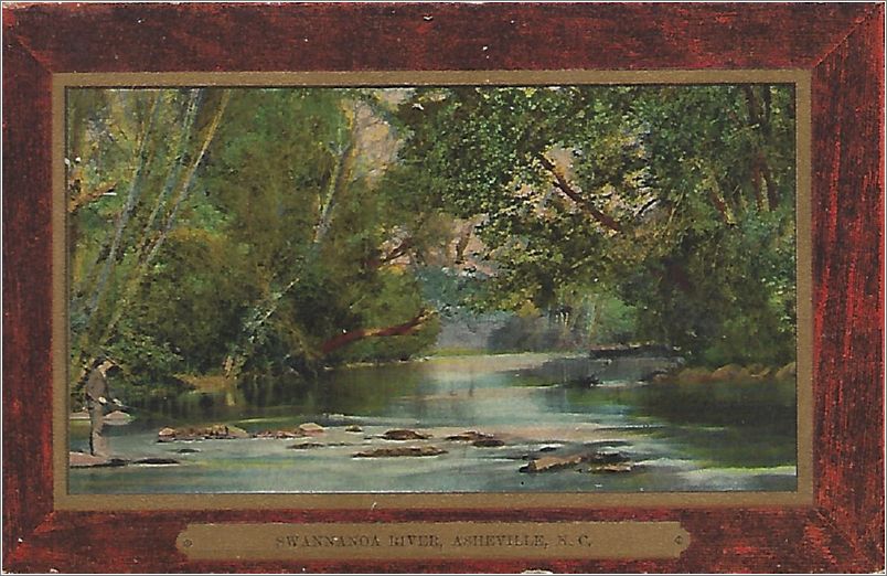 Swannanoa River, Asheville NC (100 Views Picturesque America Series) (brown frame) x19-svr-13881a01-f