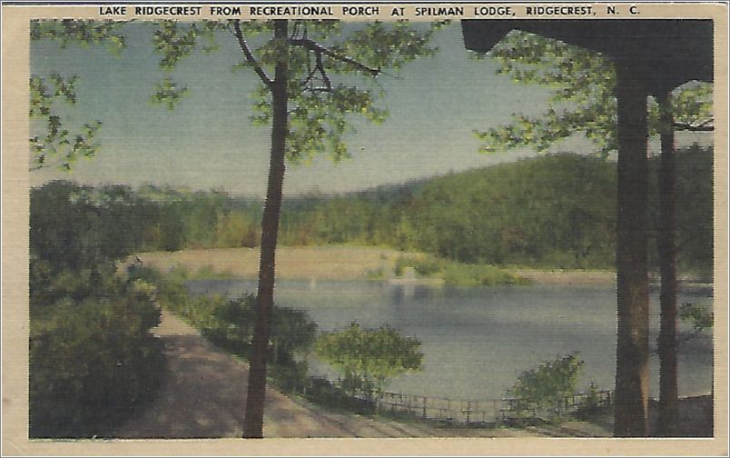 Lake Ridgecrest from Recreational Porch at Spilman Lodge, Ridgecrest NC (same as 3324, but with A) x19-whitmansa3324a01-f