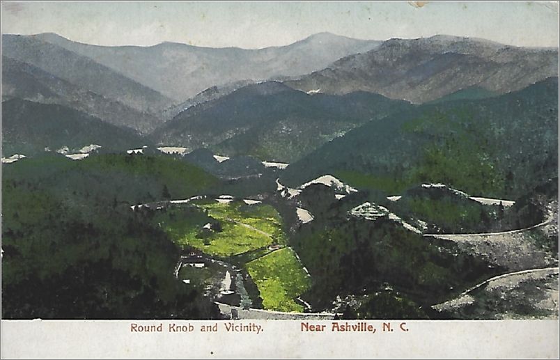 Round Knob and Vicinity, near Ashville NC (note: card spells Asheville without the
